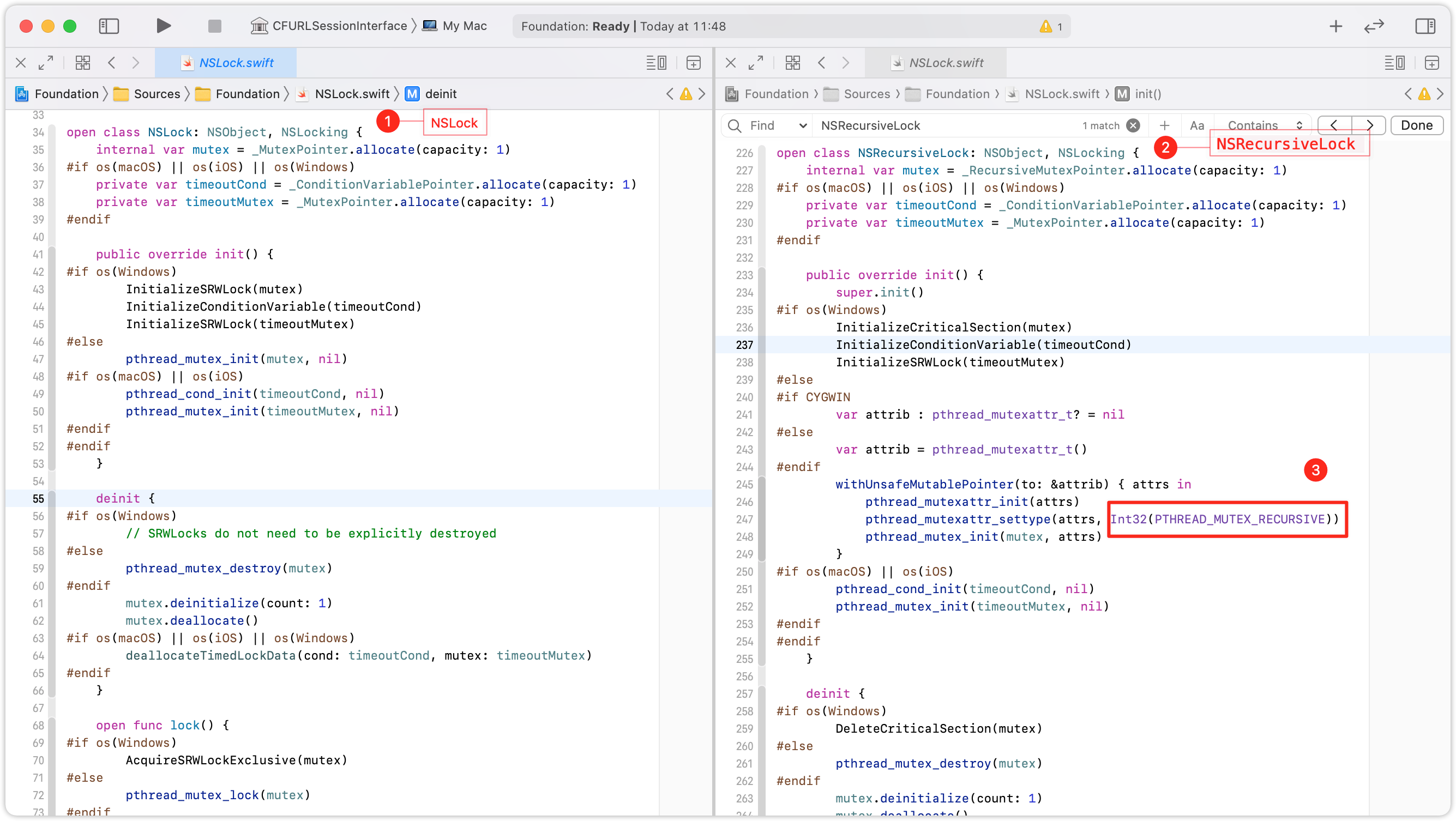 NSLock和NSRecursiveLock的对比