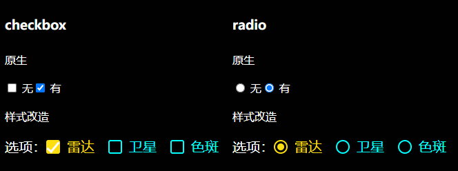 修改原生input checkbox样式、radio样式_input radio box-CSDN博客