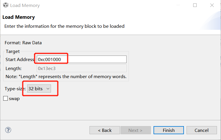 图5 load memory具体配置
