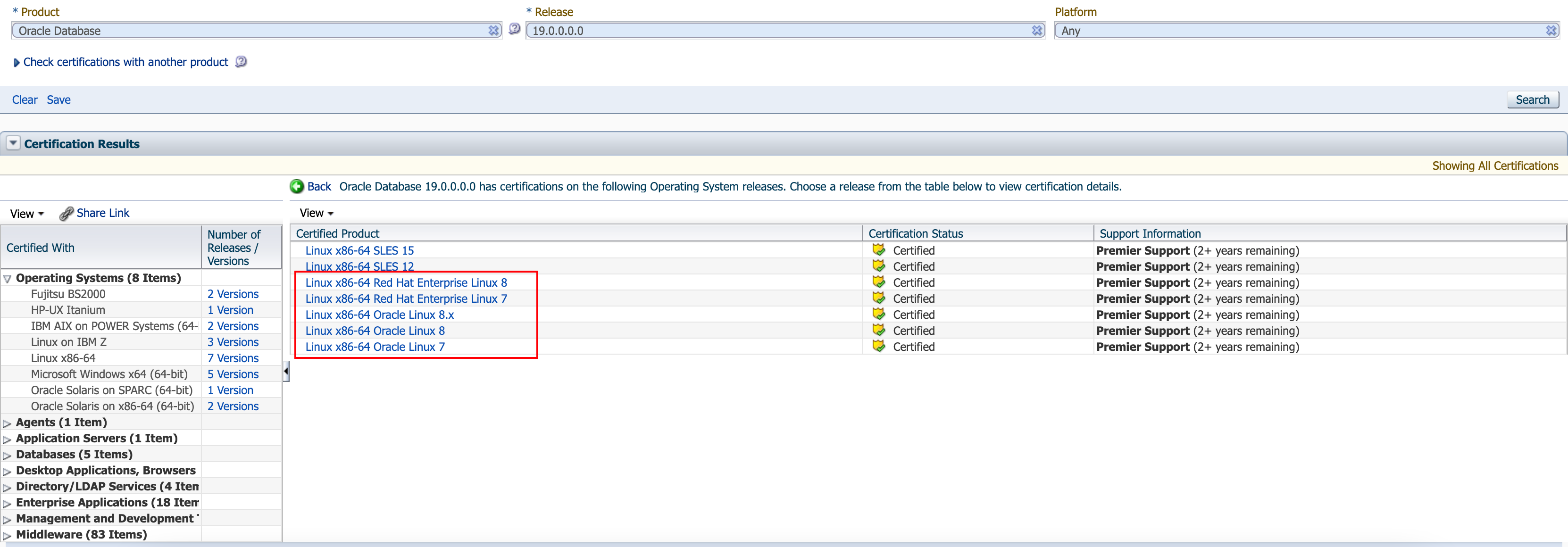 100 Oracle 5 RHEL 7 Oracle 19C NON CDB 