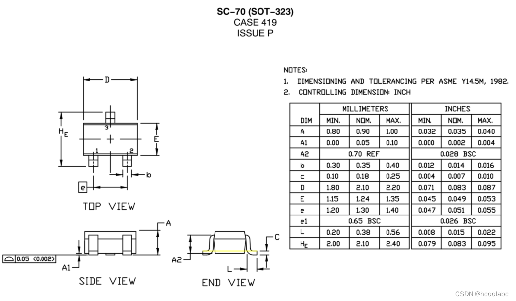 【标准化封装 SOT系列 】 D SOT-323 SOT-363