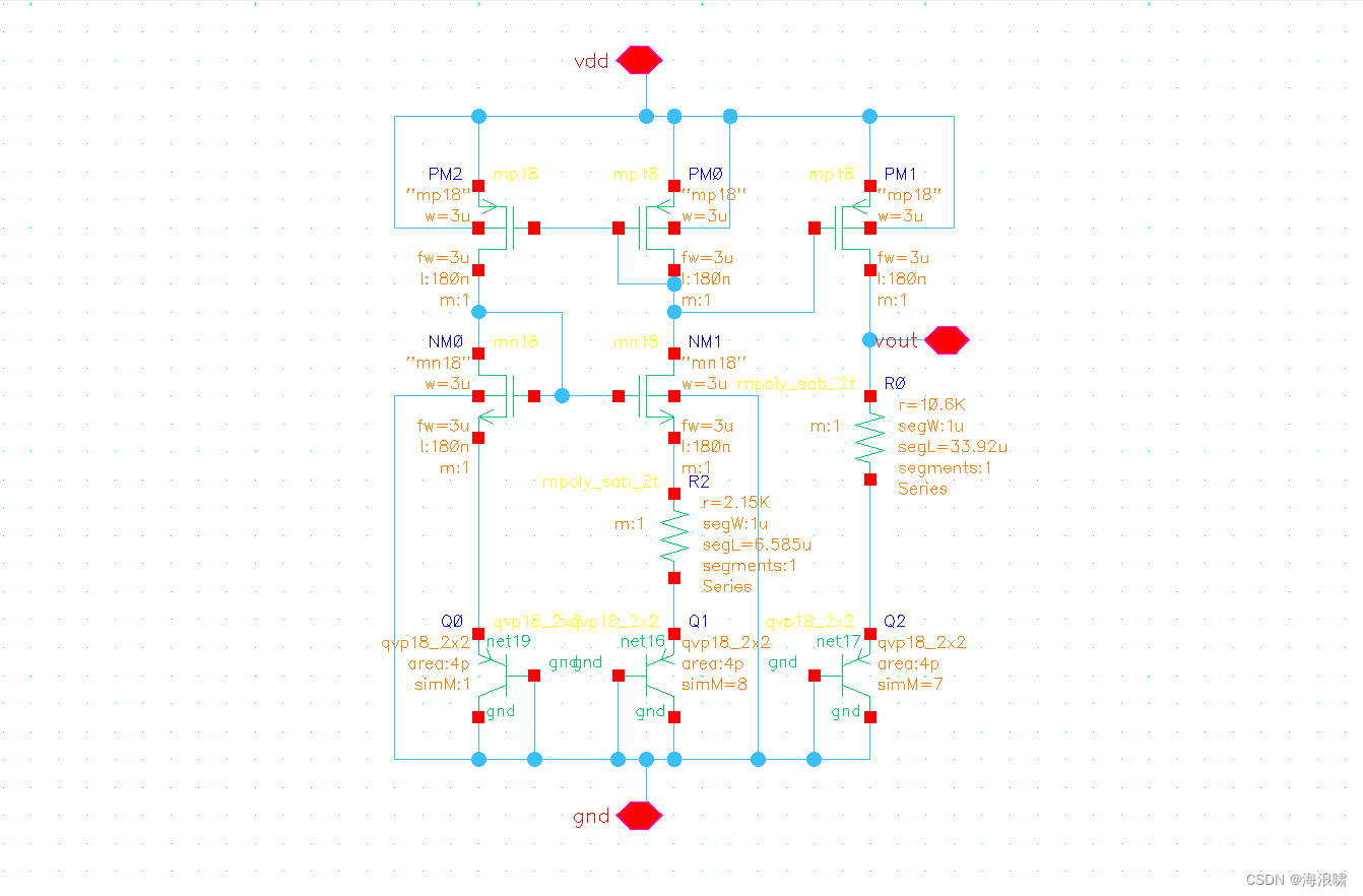 带隙基准电压源电路原理图