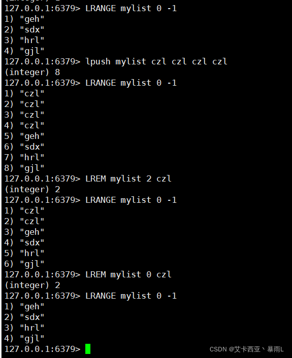 LREM key count value