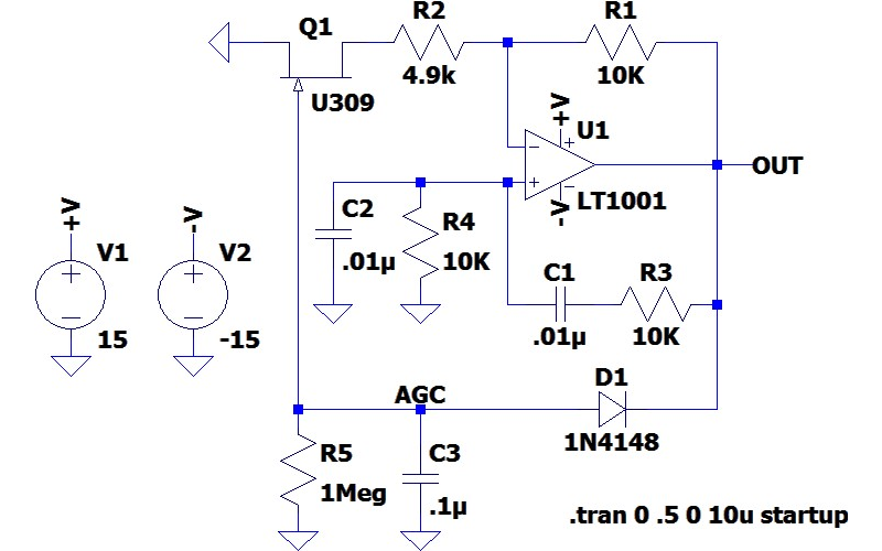 ▲ 图1.1.1 Wein Bridge Oscillator Circuit