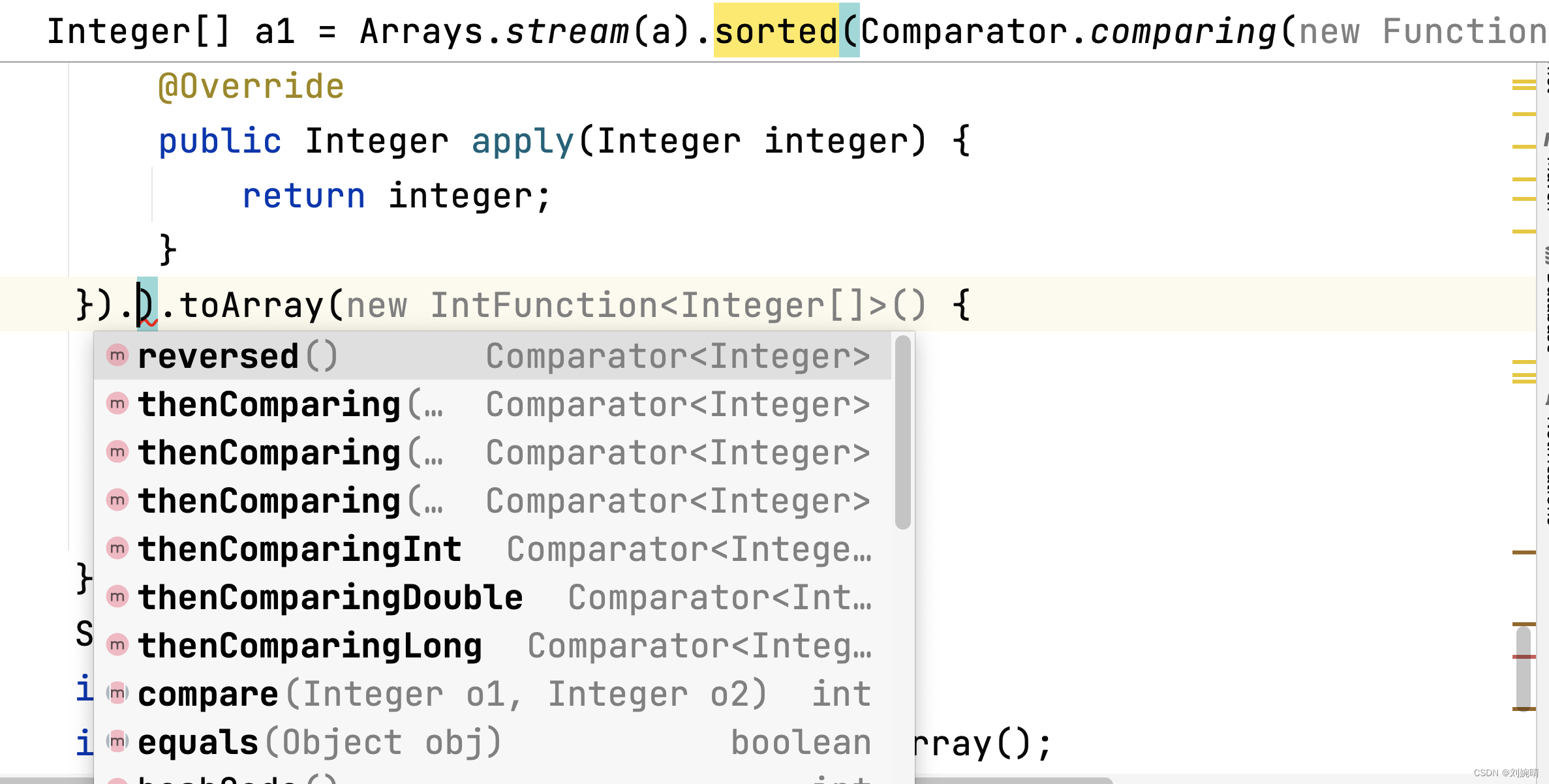 【Java】再看排序 —— 关于 Comparator 的用法