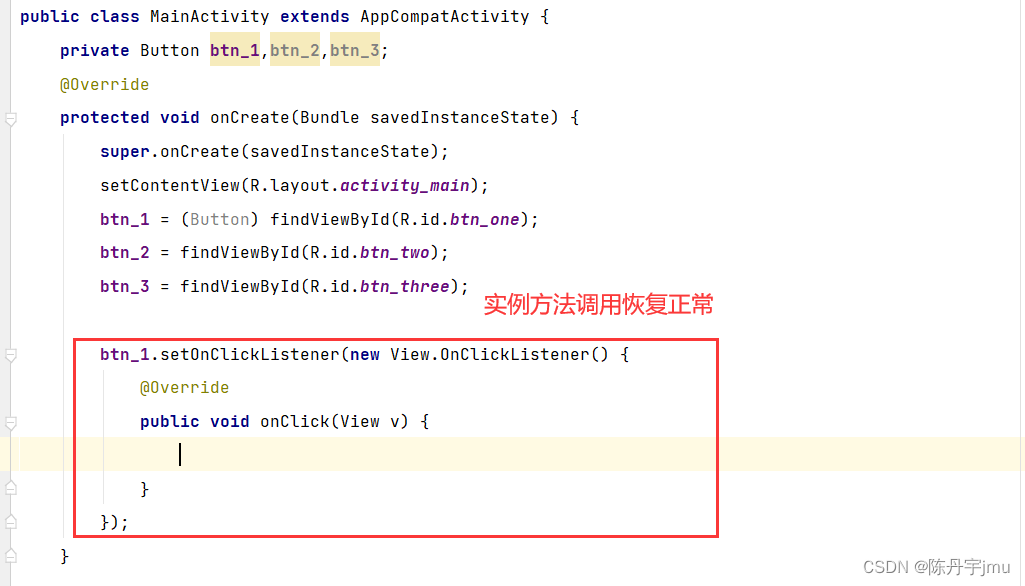[Android Studio] Java onClickListener is abstract； cannot be