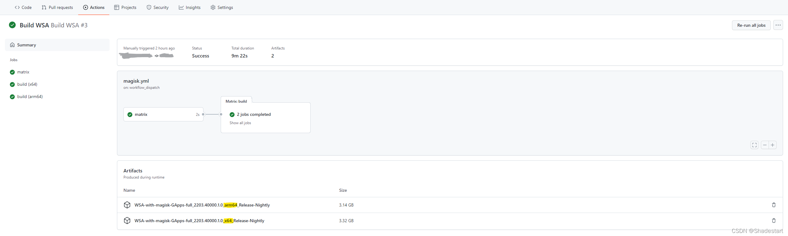 In Build WSA