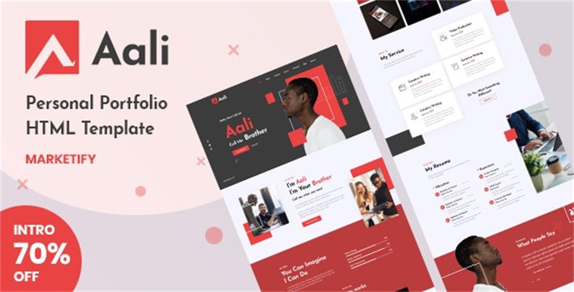 html模板个人作品集网站模板aaliv10personalportfoliotemplate