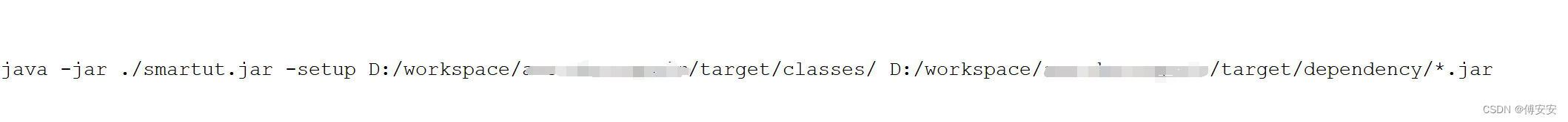 java -jar ./smartut.jar -setup D:/workspace/ass-dcs-repair/target/classes/ D:/workspace/ass-dcs-repair/target/dependency/*.jar