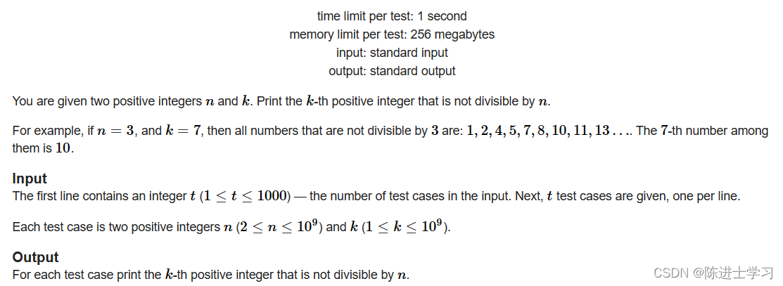 1200*C. K-th Not Divisible by n