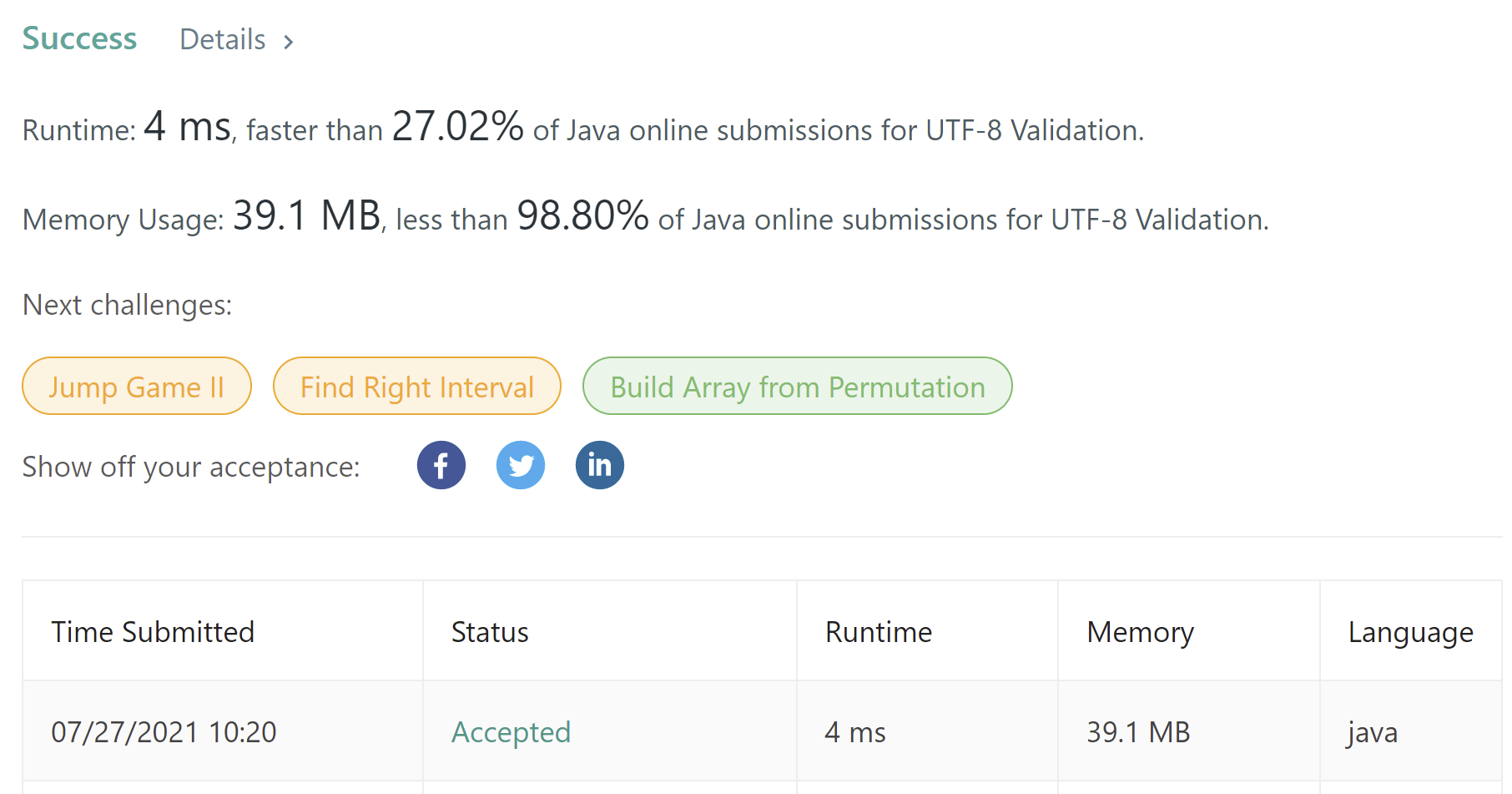 leetcode 393. UTF-8 Validation | 393. UTF-8 编码验证（Java）