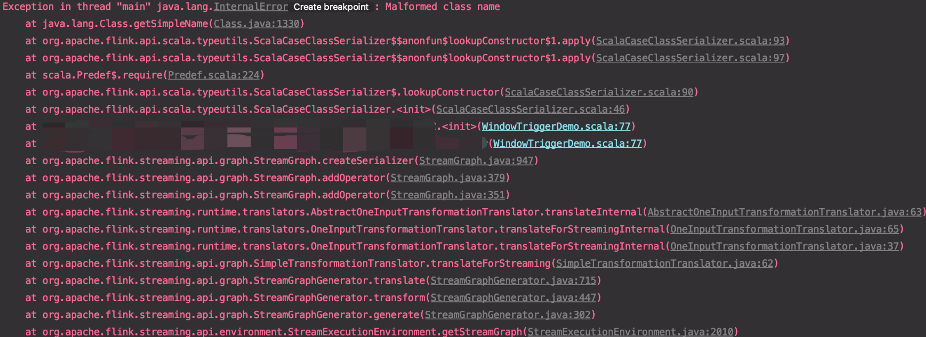 Flink 异常 - 3.java.lang.InternalError: Malformed class name