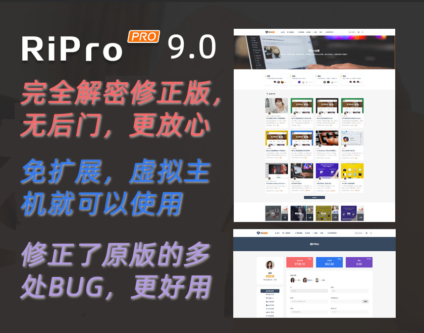 【亲测】ripro9.0修正升级版，无加密无后门，无需扩展，独家首发资源-零号资源网