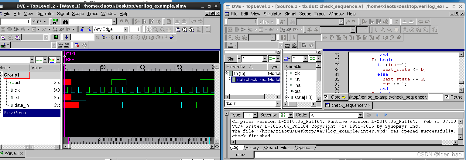 verilog实现序列检测状态机和移位寄存器实现