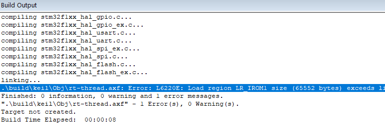 KEIL编译报错  Error: L6220E