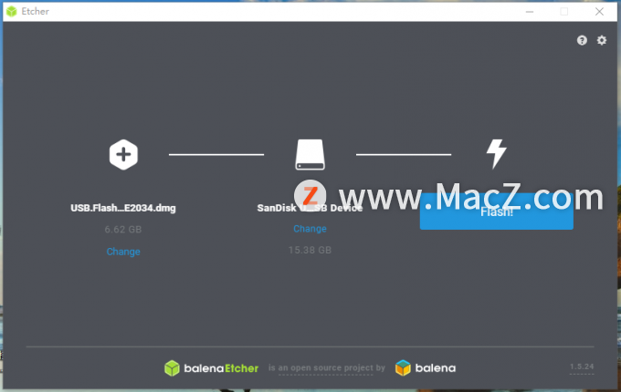 for mac instal balenaEtcher 1.18.12