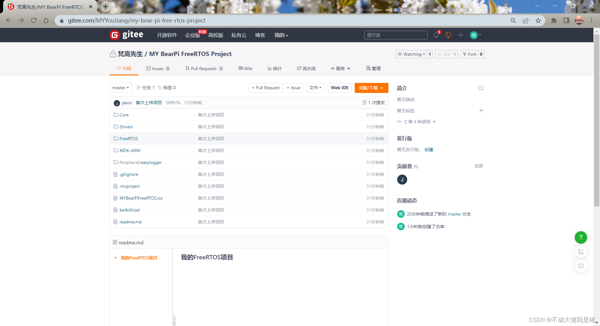 STM32CubeMx+HAL库+小熊派+FreeRTOS+EasyLogger+Gitee+手把手教你