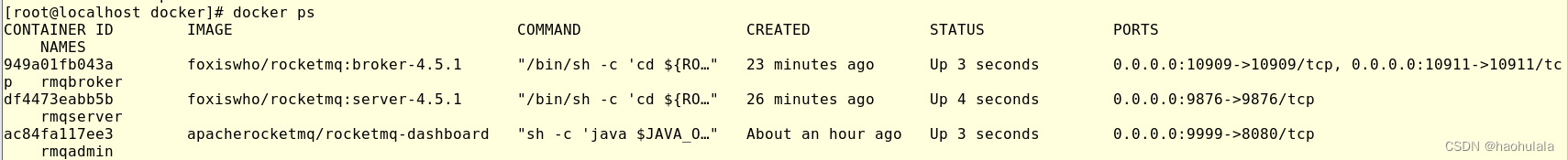 docker环境下搭建rocketmq集群