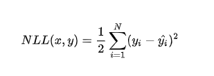 [External link image transfer failed, the source site may have anti-leech mechanism, it is recommended to save the image and upload it directly (img-EoZhaFtA-1629389073454) (https://www.zhihu.com/equation?tex=NLL%28x%2C +y%29+%3D+%5Cfrac%7B1%7D%7B2%7D%5Csum_%7Bi%3D1%7D%5E%7BN%7D%28y_i+-+%5Chat%7By_i%7D%29%5E2+%5C%5C) ]