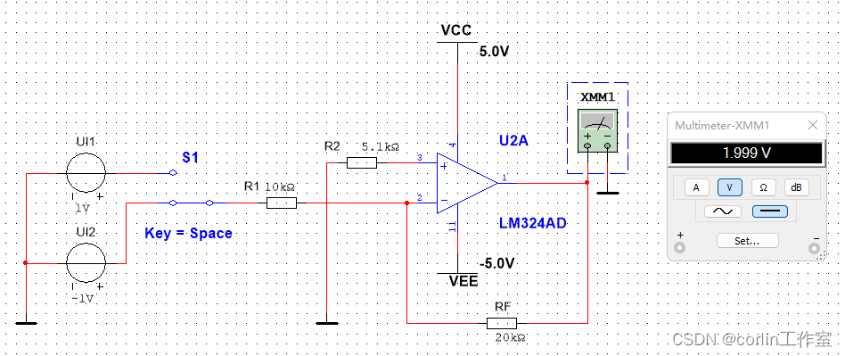 Multisim14.0仿真（九）反相放大器