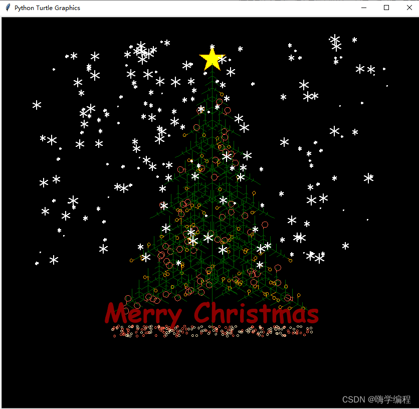 圣诞节快到了，教大家用Python画一个简单的圣诞树和烟花，送给那个她