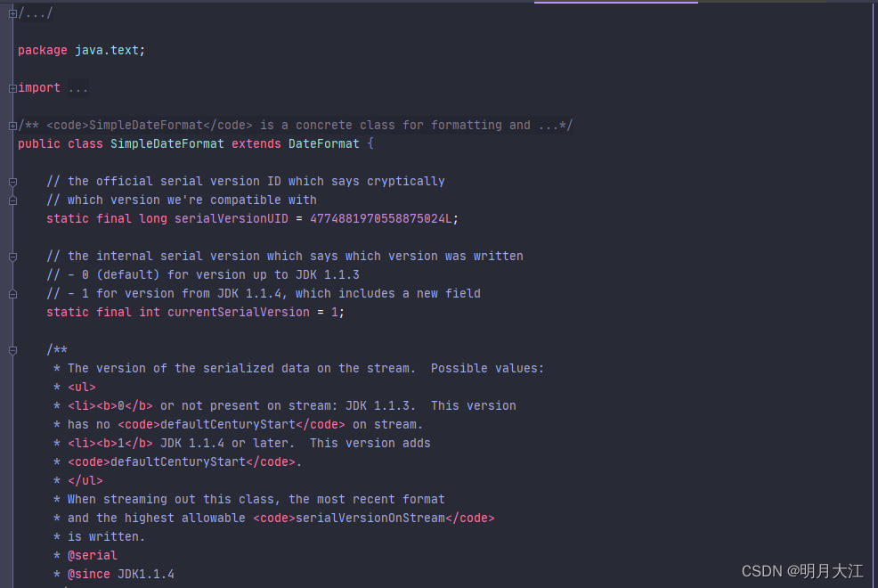 SimpleDateFormat继承DateFormat