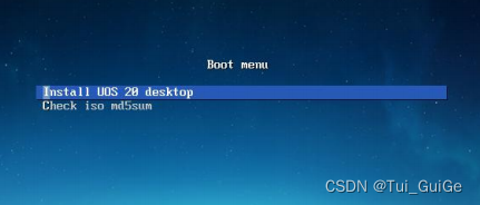 选择 Install UOS 20 desktop