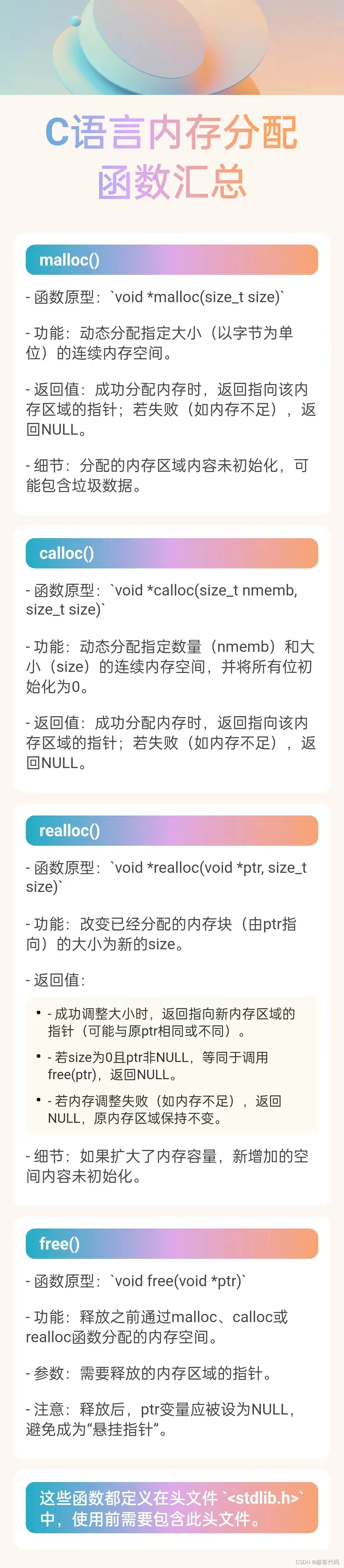 C语言内存分配函数知识汇总