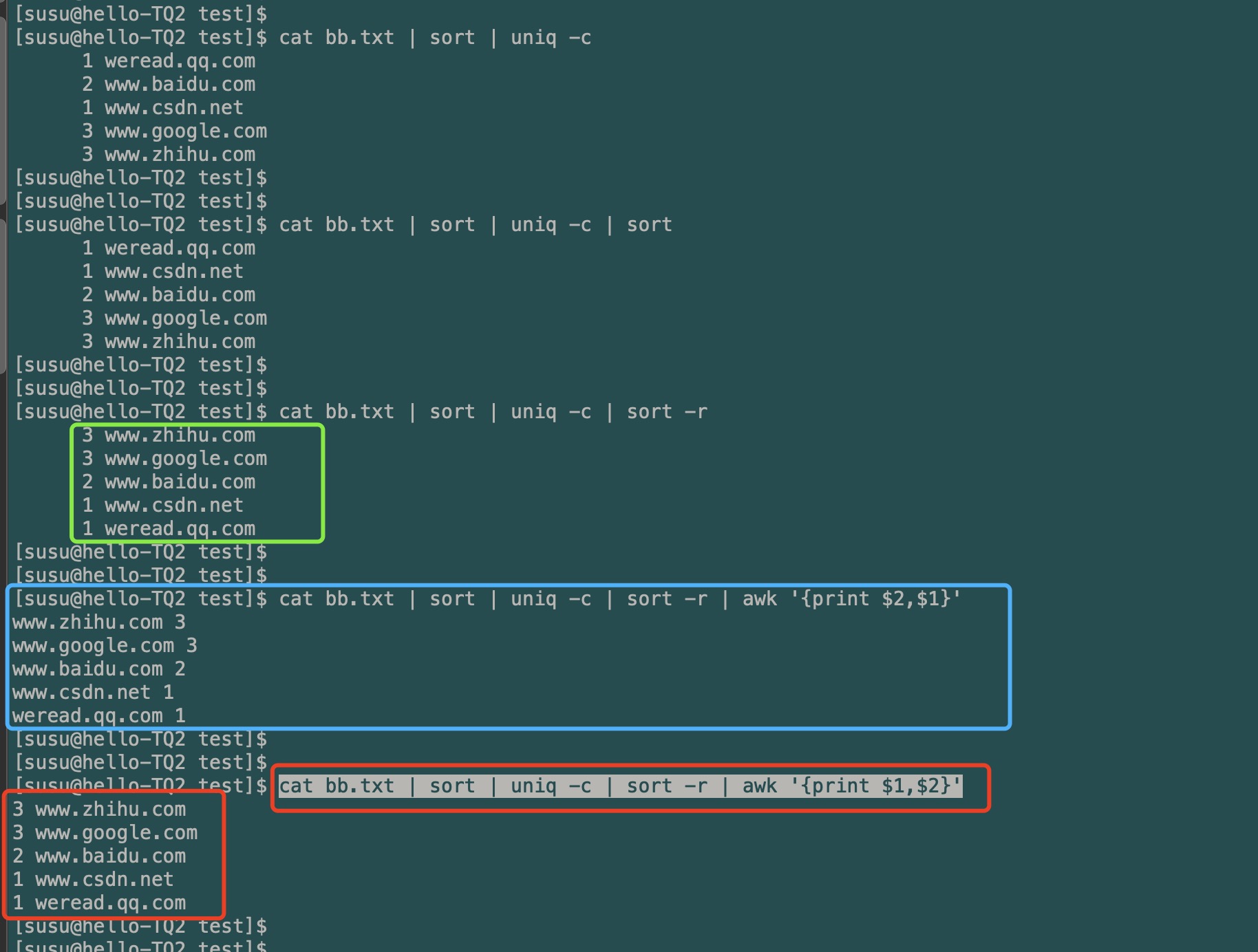 linux常用命令介绍 04 篇——uniq命令使用介绍（Linux重复数据的统计处理）