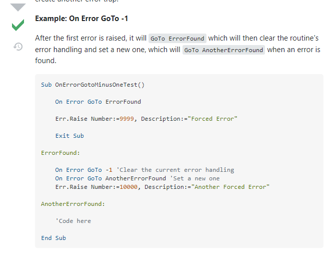 VBA的3种错误处理方式 on error goto 0 /1 , on error resume next , on error goto