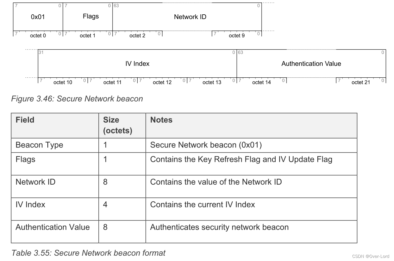 Table 3.55: Secure Network beacon format