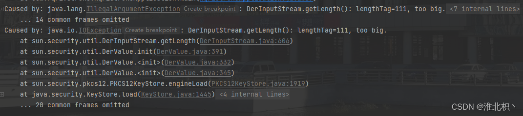 springboot添加ssl证书文件后报错：DerInputStream.getLength(): lengthTag=111, too big.