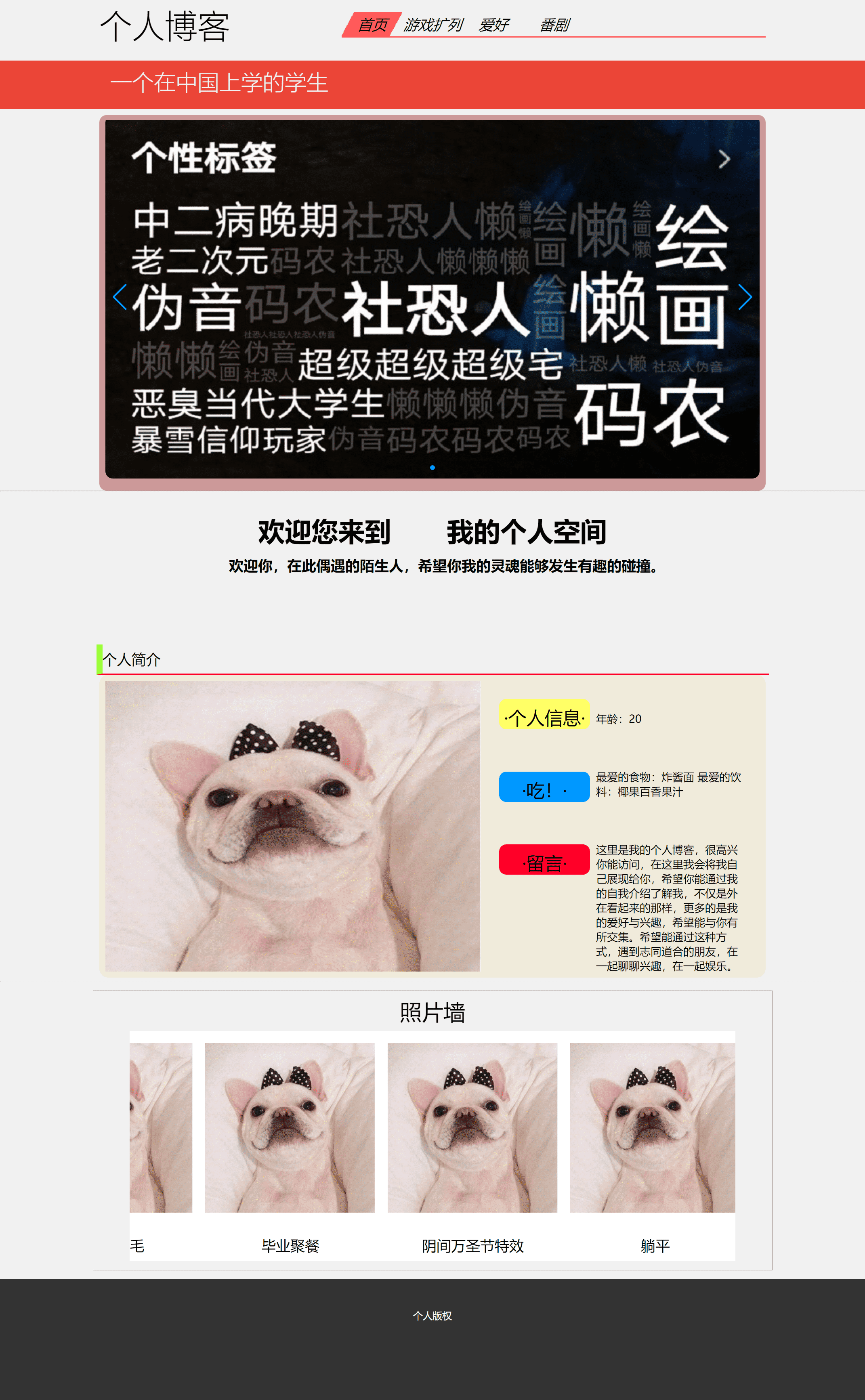 HTML实例网页代码, 本实例适合于初学HTML的同学 (个人博客网站)_html网页设计作品及代码-CSDN博客
