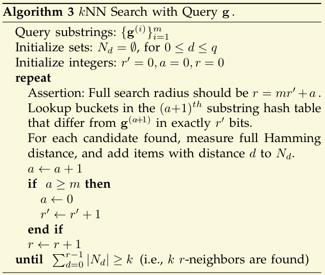 二进制哈希码快速搜索：Multi-Index Hashing