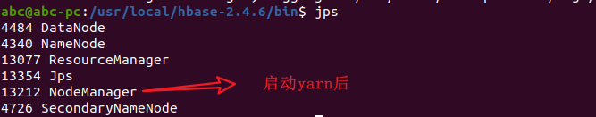启动yarn后