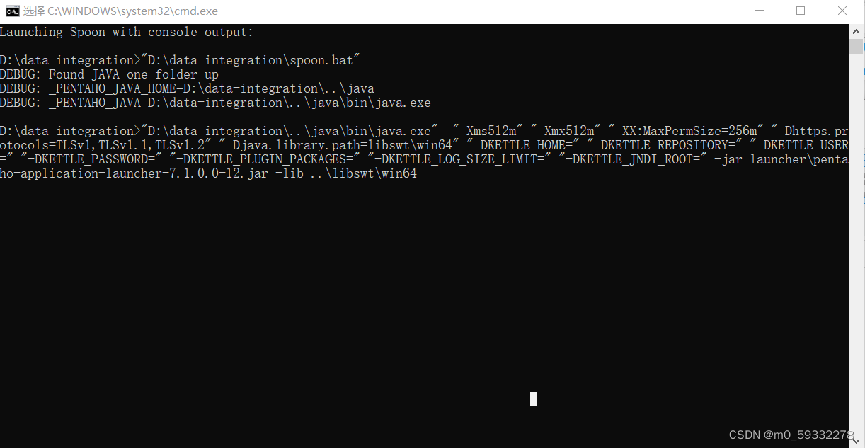 kettle 运行Spoon.bat时，显示错误Could not create the java virtual machine ...