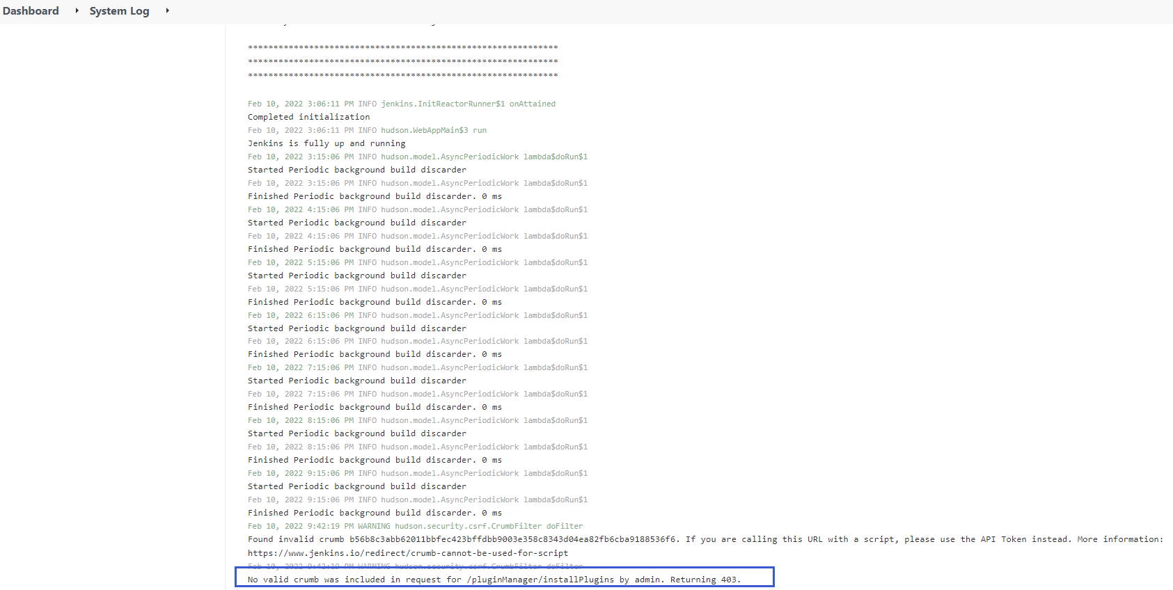 CICD03Jenkins 故障排除_class hudson.security.csrf.defaultcrumbissuer is m