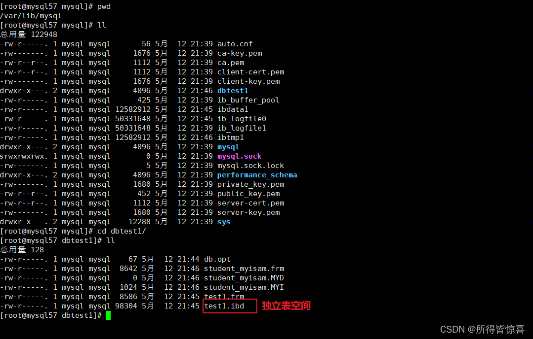 MYSQL02高级_目录结构、默认数据库、表文件、系统独立表空间