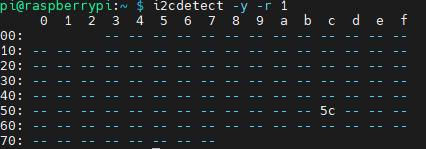 i2cdetect -y -r 1