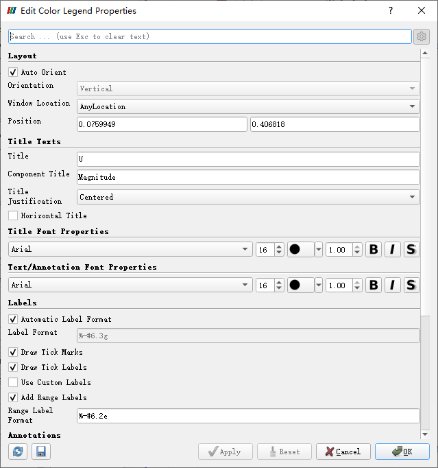 paraview label format