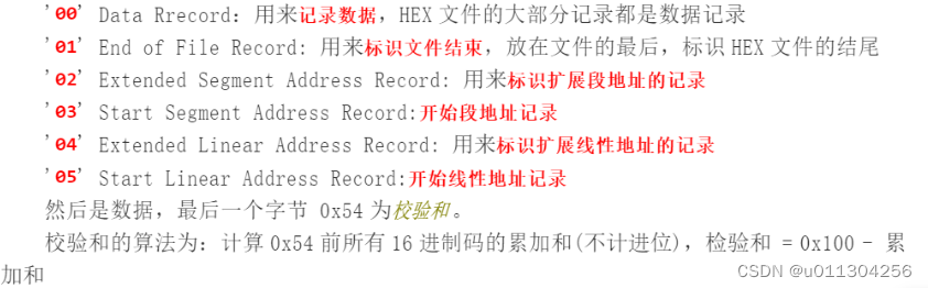 Hex文件的学习