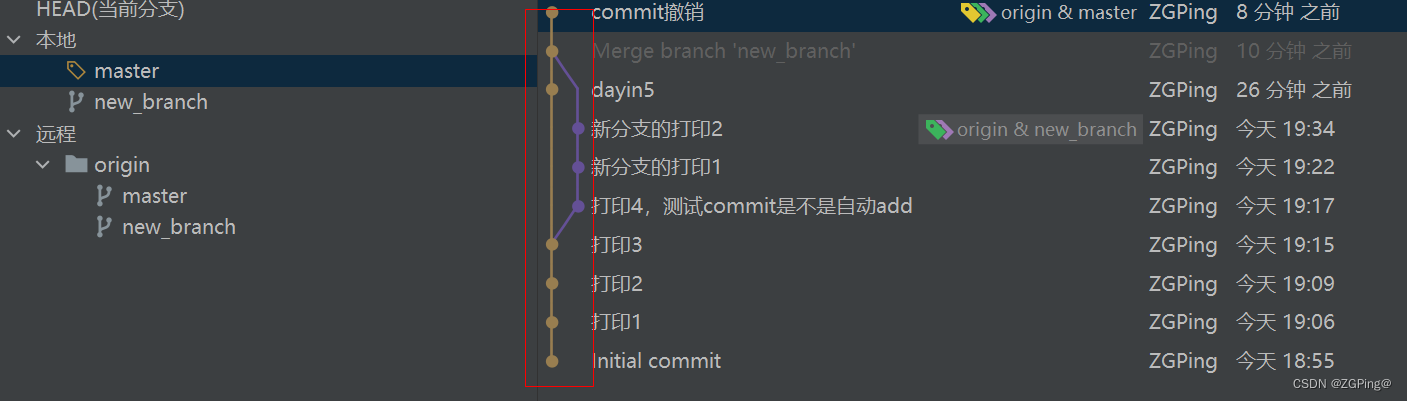 pycharm中commit/push撤销+分支合并