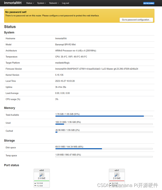 Banana Pi [BPi-R3-Mini] 回顾和主线 ImmortalWrt 固件支持