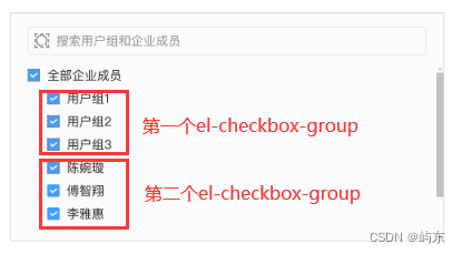 多选按钮关联多个el-checkbox-group