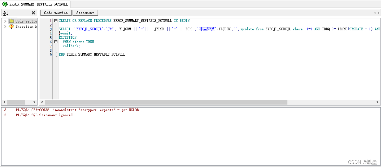 ORA-00932: inconsistent datatypes: expected - got NCLOB-CSDN博客