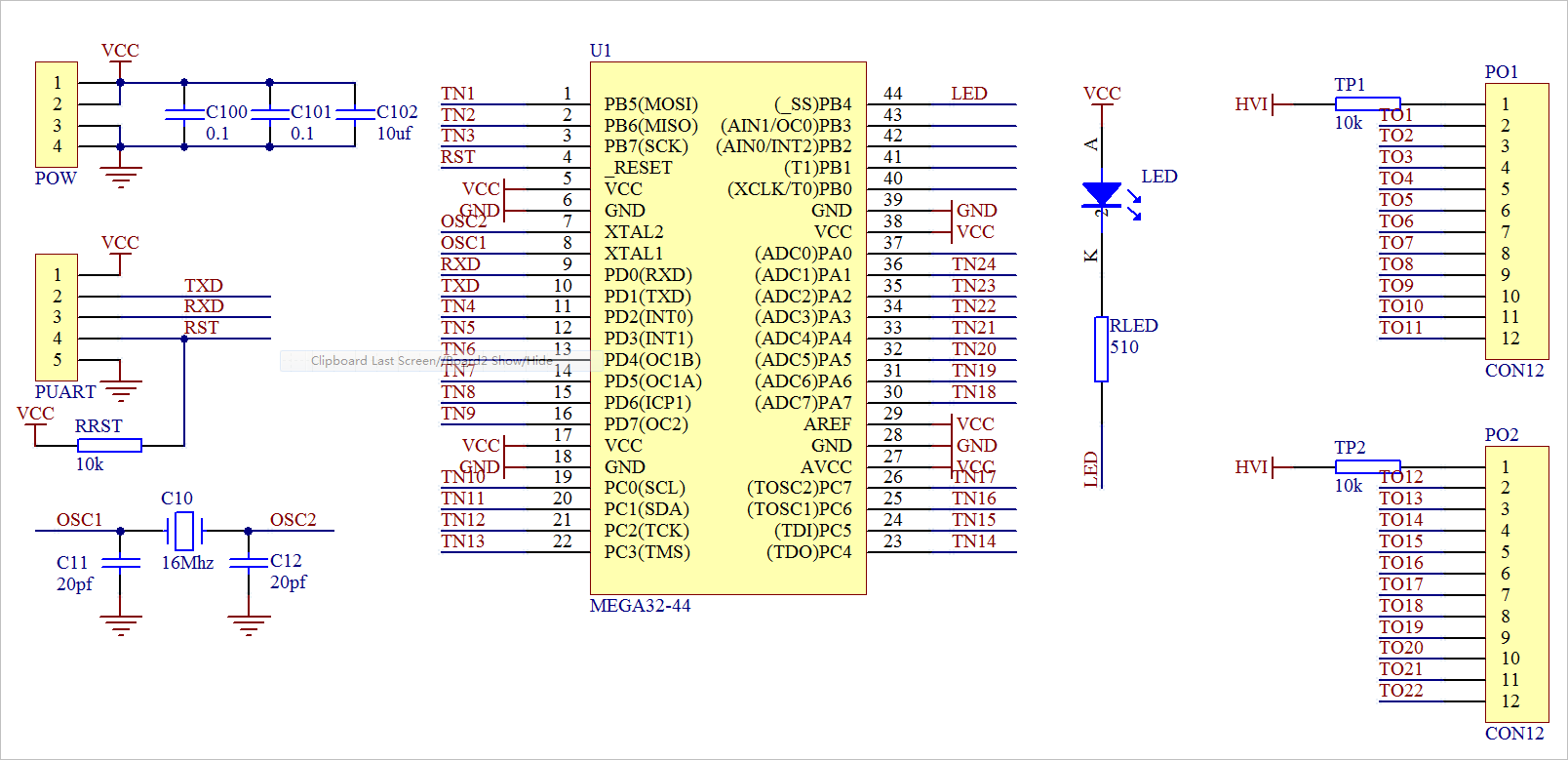 ▲ 图2.1.1 控制原理图MCU M32