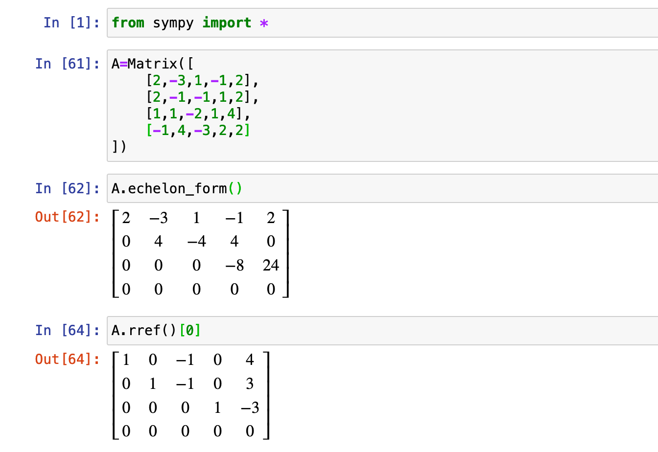 python之sympy库--在线性代数领域的应用