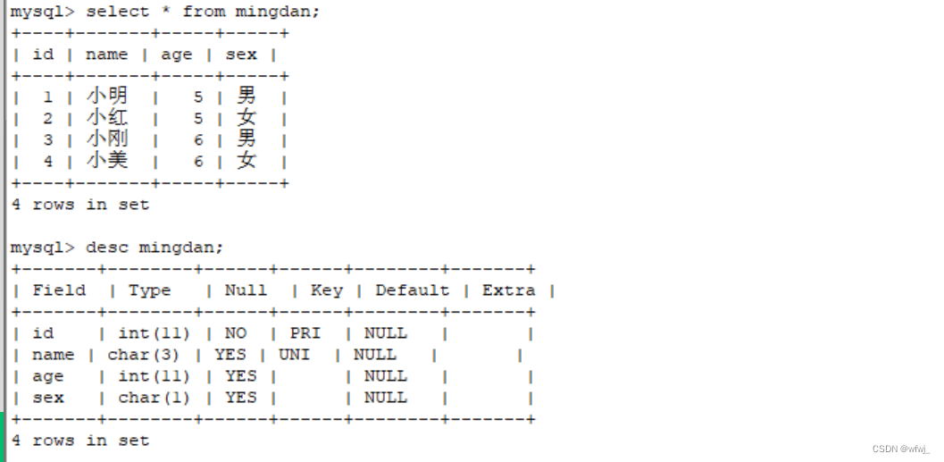 Linux5.4 Mysql数据库初体验及管理