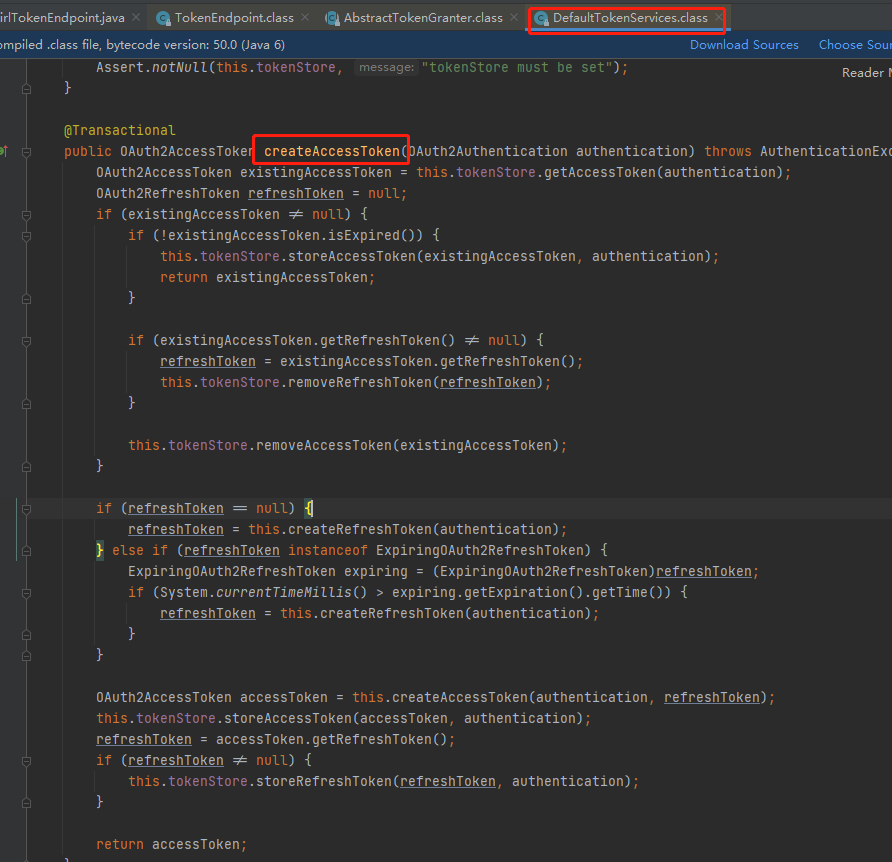 createAccessToken方法