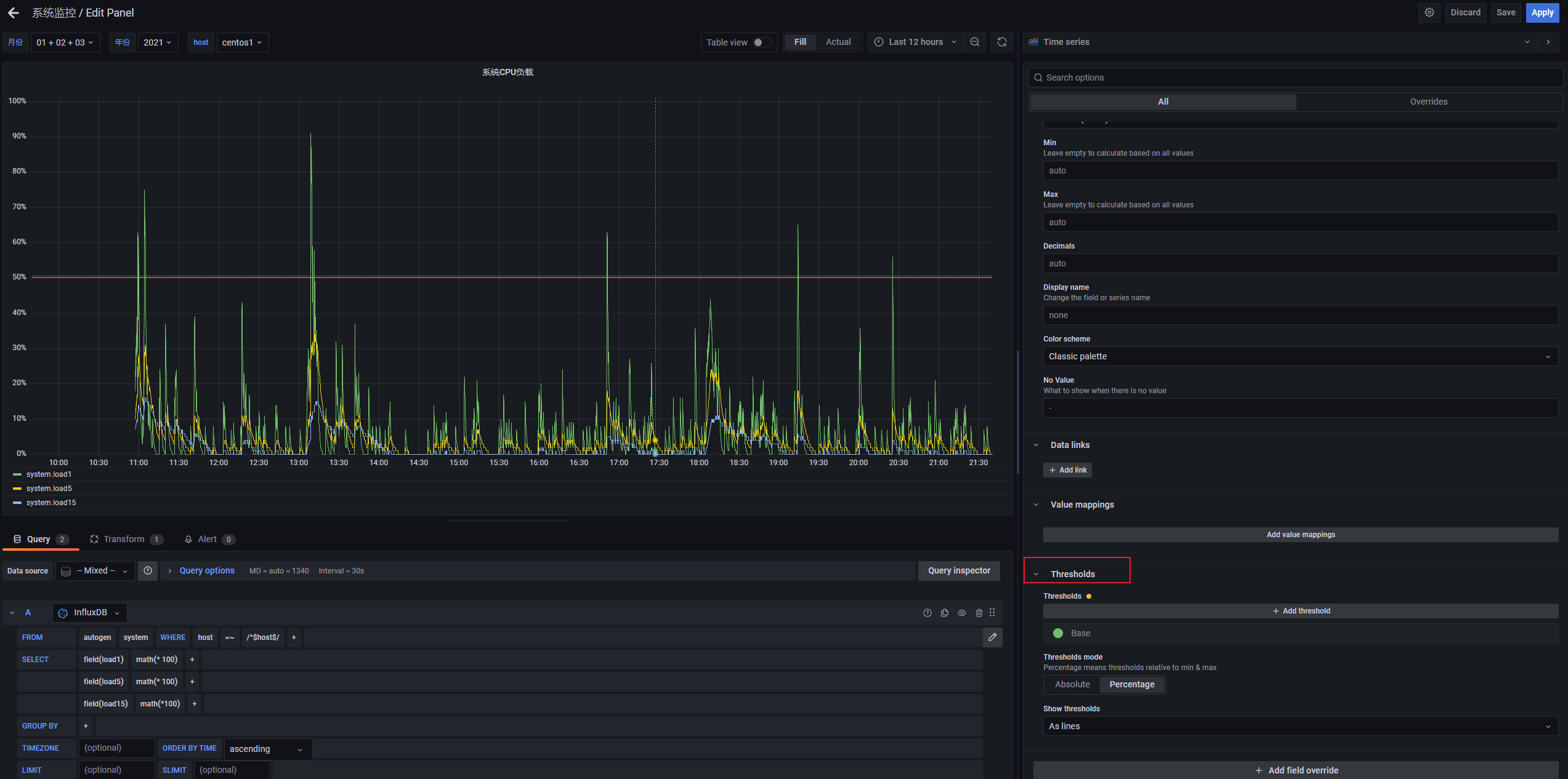 grafana 通过查询结果设置动态阈值_grafana thresholdsCSDN博客